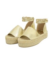 South Beach Gold Espadrille Chunky Sandals